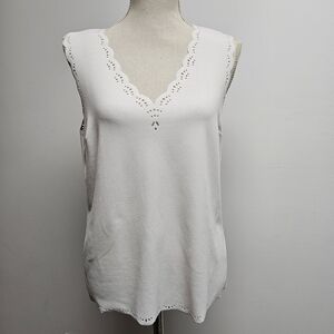 Banana Republic White Sleeveless Top